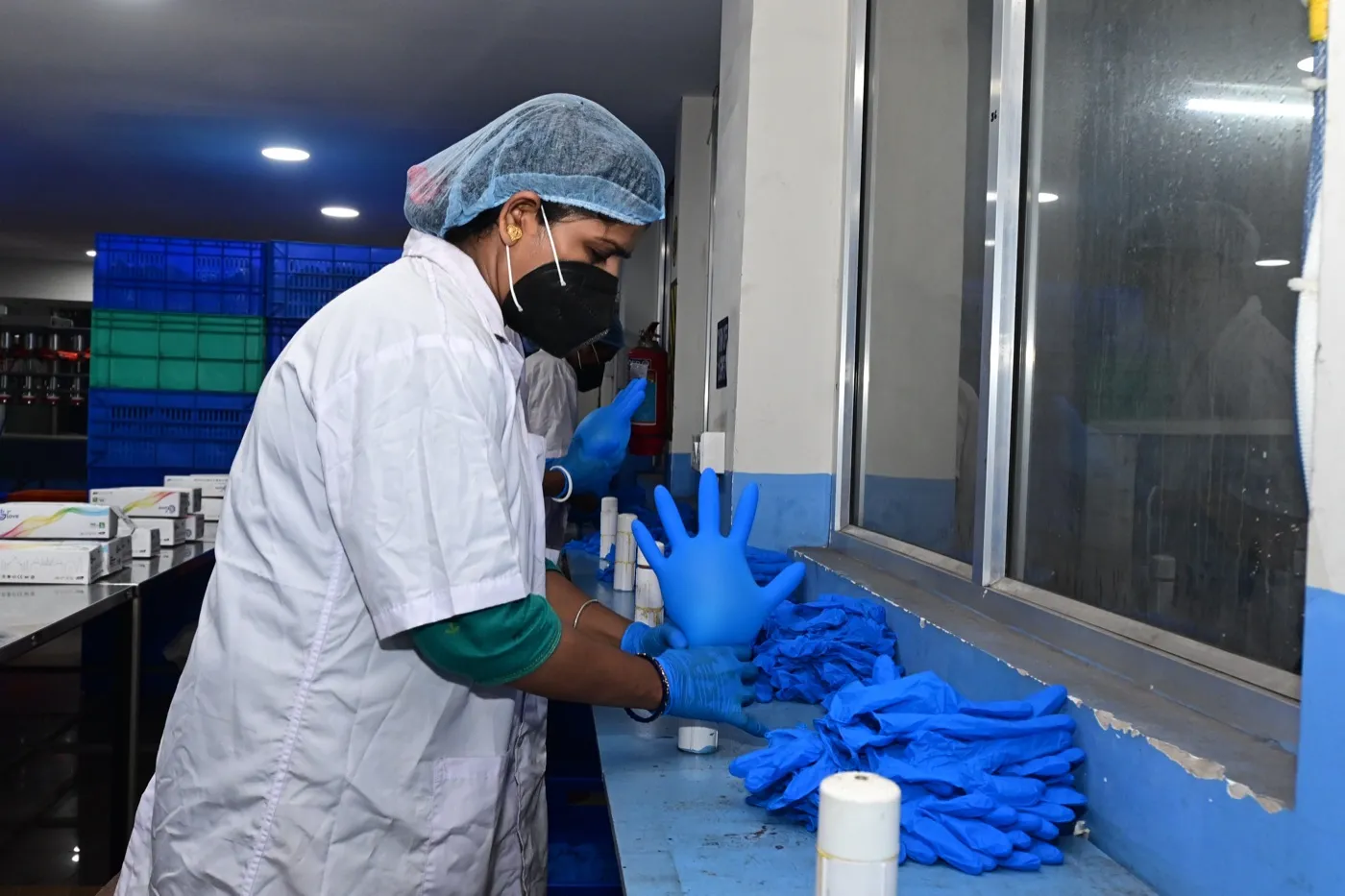 1st Glove team preparing gloves for dispatch